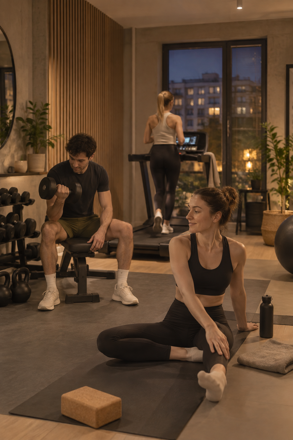 Hoomies residents using the gym